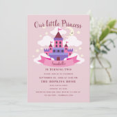 おとぎ話のプリンセス城の女の子の誕生日 招待状 (スタンド正面)