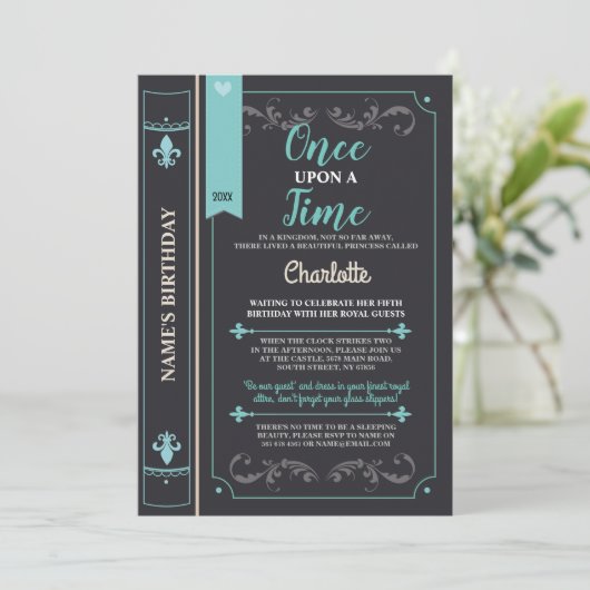 おとぎ話のプリンセス誕生パーティー 招待状 (スタンド正面)