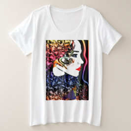 おとぎ話のプリンセス モダンアート プラスサイズTシャツ
