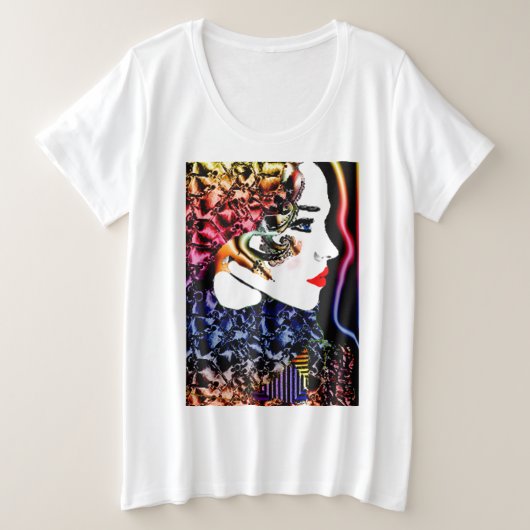 おとぎ話のプリンセス モダンアート プラスサイズTシャツ (デザイン正面)