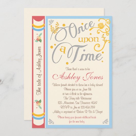 おとぎ話のベビーシャワー招待状 Once Upon A Time 招待状 (正面/裏面)