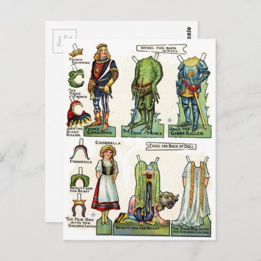 おとぎ話のペーパードール ポストカード (正面/裏面)