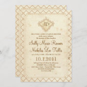 おとぎ話のモノグラムの招待状 招待状 (正面/裏面)