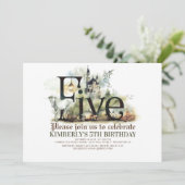 おとぎ話のユニコーン・ドラゴン・マジック城 5歳の誕生日 招待状 (スタンド正面)