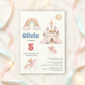 おとぎ話のユニコーン プリンセス 誕生日パーティー 招待状
