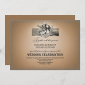 おとぎ話のロマンチックなヴィンテージ結婚式の招待状 招待状 (正面/裏面)