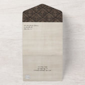 おとぎ話のロマンチックな主と女性の結婚巻物  オールインワン招待状 (外側)