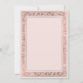 おとぎ話のローズゴールドのベイビーシャワー 招待状 (裏面)