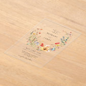 おとぎ話のワイルドフラワーウェディング アクリル招待状 (レイダウン)