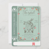 おとぎ話のヴィンテージアリスinワンダーランドグリーンブック 招待状 (正面)