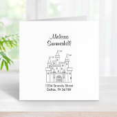 おとぎ話の中世王室の城住所 ラバースタンプ