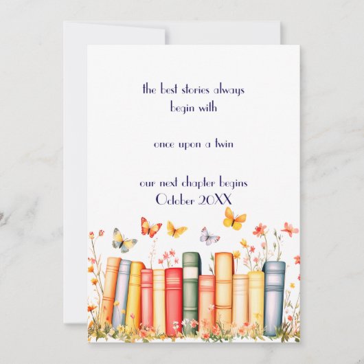 おとぎ話の双子妊娠発表 招待状 (正面)