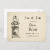 おとぎ話の古いヴィンテージ日付を保存 案内ポストカード (正面/裏面)