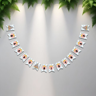 おとぎ話の城とハート誕生日バンティングバナー バンティングフラッグ