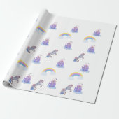 おとぎ話の城とユニコーン包み紙 ラッピングペーパー (アンロールド)
