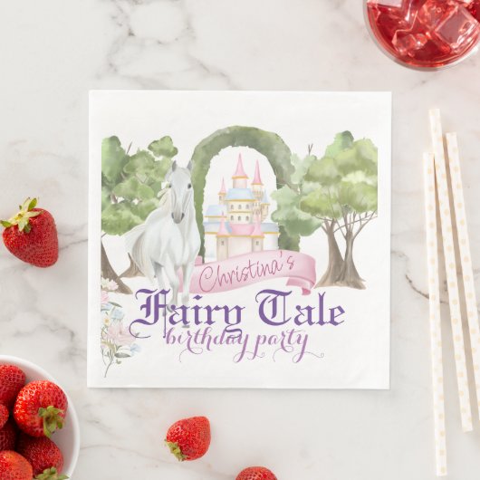 おとぎ話の城と白い馬の水色 (インサイチュ)