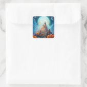 おとぎ話の城のファンタジーアート スクエアシール (バッグ)