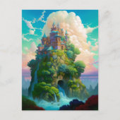 おとぎ話の城のファンタジーアート ポストカード (正面)