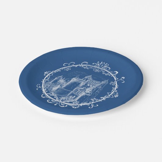 おとぎ話の城のヴィンテージの紙皿 ペーパープレート (アングル)