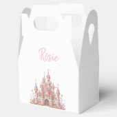 おとぎ話の城の女の子ピンクのパーソナライズされたお気に入りボックス フェイバーボックス (オープン)