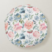 おとぎ話の城の子供の名前ソフトカラーフローラかわいい ラウンドクッション (裏面)