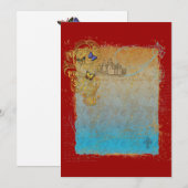 おとぎ話の城の招待状カード 招待状 (正面/裏面)