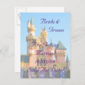 おとぎ話の城の日付カードを保存 案内ポストカード (正面/裏面)