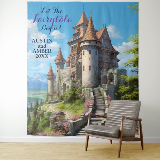 おとぎ話の城の背ぶら下がった景 タペストリー (インサイチュ)