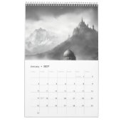 おとぎ話の城の輪郭と魅惑のカレンダー。 カレンダー (1月 2027)