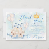 おとぎ話の城クラウンブルーバルーン少年 サンキューカード (正面)