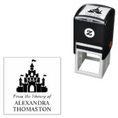 おとぎ話の城シルエット図書名 セルフインキングスタンプ (インサイチュ)