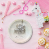 おとぎ話の城ストーリーブックウェディングパーティープレート ペーパープレート (パーティー)