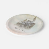 おとぎ話の城ストーリーブックウェディングパーティープレート ペーパープレート (アングル)