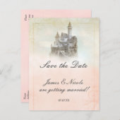 おとぎ話の城ストーリーブック日付のはがきを保存 案内ポストカード (正面/裏面)