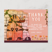 おとぎ話の城ドアフラワー誕生日ありがとう ポストカード (正面)