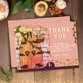 おとぎ話の城ドアフラワー誕生日ありがとう ポストカード