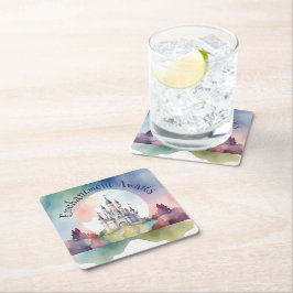 おとぎ話の城パーティー スクエアペーパーコースター