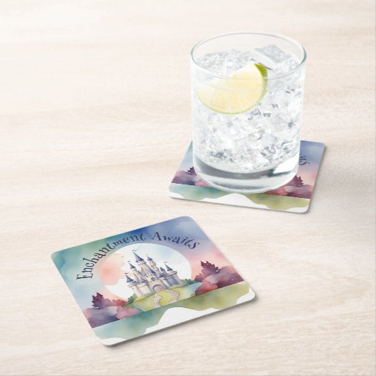 おとぎ話の城パーティー スクエアペーパーコースター (インサイチュ)