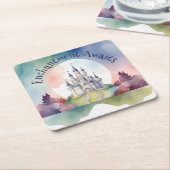 おとぎ話の城パーティー スクエアペーパーコースター (アングル)