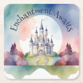 おとぎ話の城パーティー スクエアペーパーコースター (正面)