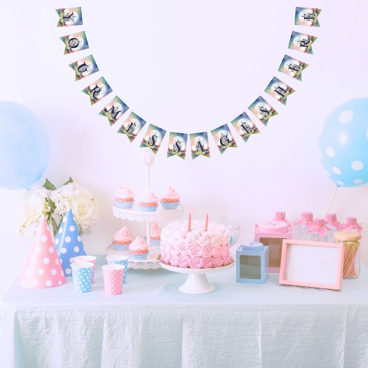 おとぎ話の城パーティー バンティングフラッグ