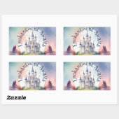 おとぎ話の城パーティー 長方形シール (シート)