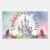 おとぎ話の城パーティー 長方形シール (正面)