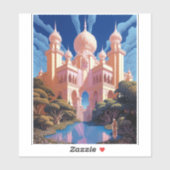 おとぎ話の城ピンクホワイト金ゴールドファンタジーアート シール (シート)