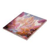 おとぎ話の城ピンクホワイト金ゴールドファンタジーアート タイル (側面)