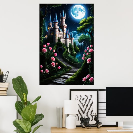 おとぎ話の城ファンタジー ポスター (ホームオフィス)