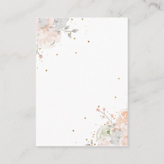 おとぎ話の城赤面金ゴールドシャワーおむつラッフル エンクロージャーカード (裏面)