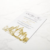 おとぎ話の城 ウェディング フェアリー テール 結婚式 ゴールド 箔招待状 (回転した状態)