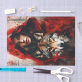 おとぎ話の女とオオカミのデコパージュ 薄葉紙 (クラフト)