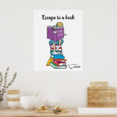 おとぎ話の女の子の読子供たちに逃げる ポスター (キッチン)